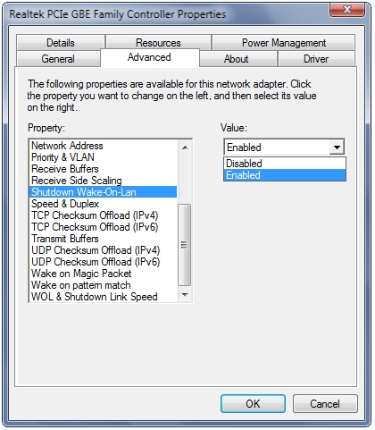 Shutdown Wake-On-Lan