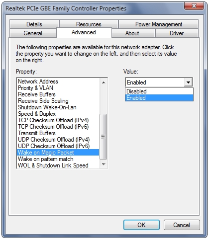 Wake on Magic Packet