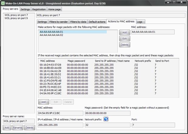 Wake-On-LAN (WOL) Proxy Server - Proxy server for magic packets